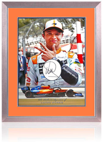 Lando Norris Formula 1 Racing Driver Hand Signed McLaren F1 Presentation COA