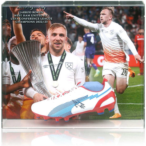 Jarrod Bowen West Ham United Hand Signed Europa Conference League Display COA