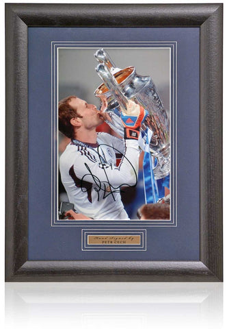 Petr Cech Chelsea Hand Signed 2012 European Cup Winner 12x8'' Photograph COA