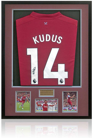 Mohammed Kudus West Ham United Hand Signed Shirt Display AFTAL COA