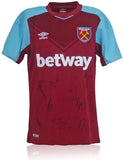 West Ham United 2017/18 Squad Hand Signed Official Medium Home Shirt AFTAL COA