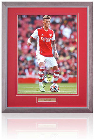 Ben White Arsenal Hand Signed 16x12'' Framed Photograph AFTAL COA