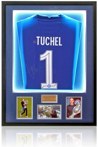 Thomas Tuchel Chelsea Hand Signed Champions of Europe LED Lit Home Shirt COA