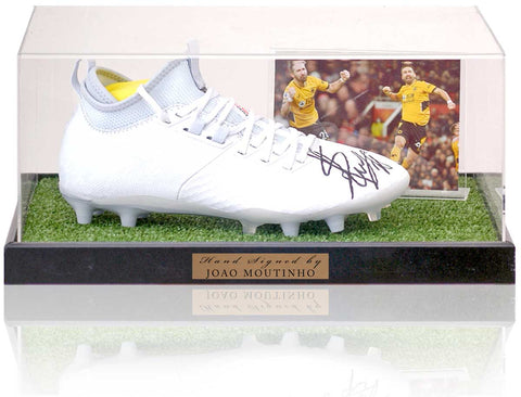 Joao Moutinho Wolverhampton Wanderers Hand Signed Football Boot Display COA