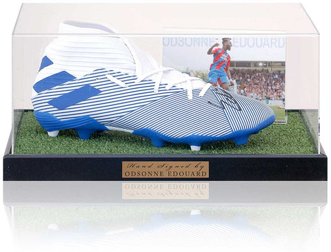Odsonne Edouard Crystal Palace Hand Signed Football Boot Display AFTAL COA
