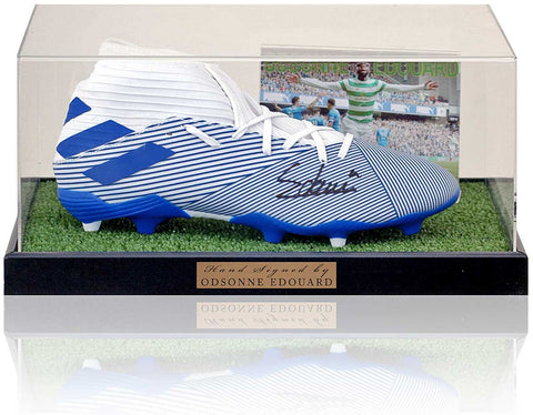 Odsonne �douard Hand Signed Celtic Football Boot Display AFTAL Certified COA