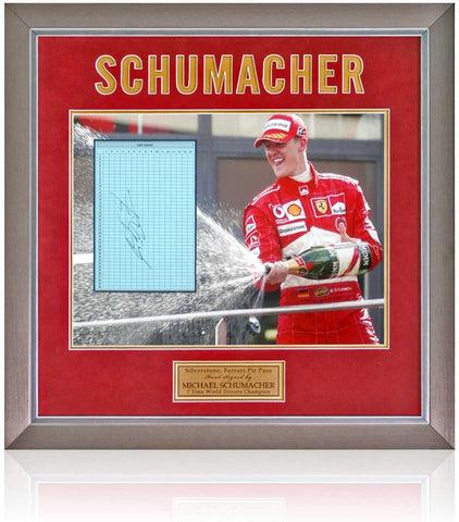 Michael Schumacher Formula 1 Racing Legend Hand Signed F1 Presentation AFTAL COA