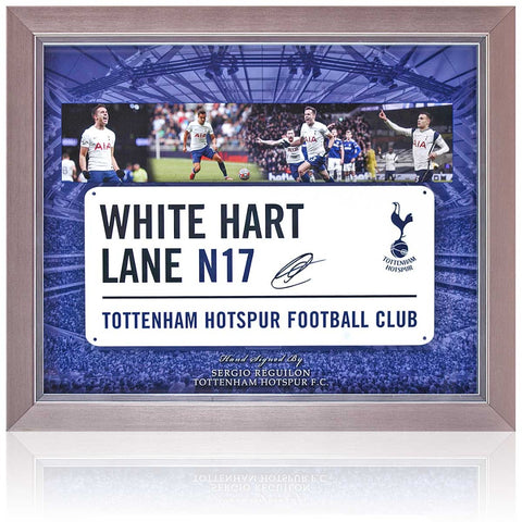 Sergio Reguilon Tottenham Hotspur Hand Signed White Hart Lane Street Sign Display