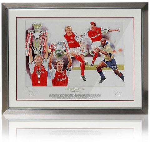 Tony Adams Arsenal Legend Hand Signed Double Winners Art Print AFTAL COA