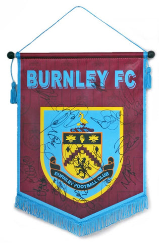 Burnley FC Hand Signed 2010/11 Squad Large Pennant AFTAL COA