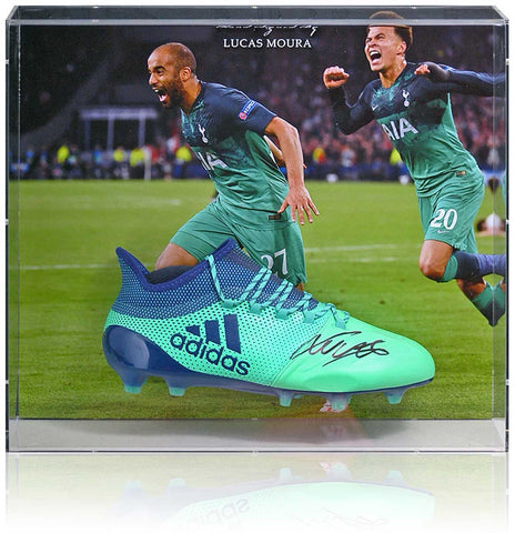 Lucas Moura Tottenham Hotspur Hand Signed Football Boot Presentation COA