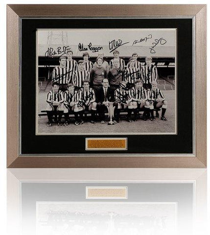 Newcastle Fairs Cup 1969 Winners Hand Signed by 15 AFTAL Photo COA