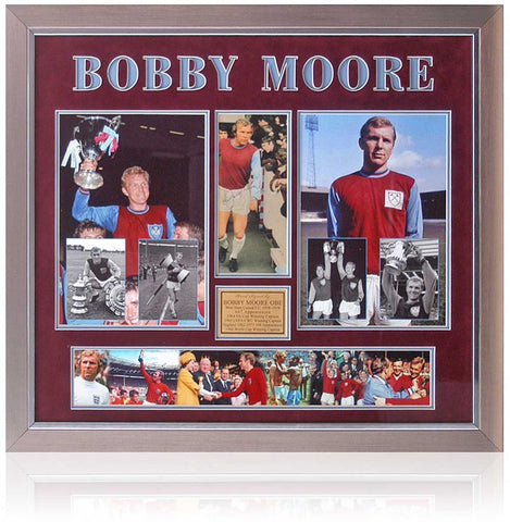 Bobby Moore West Ham United Legendary Captain Hand Signed Large Presentation COA