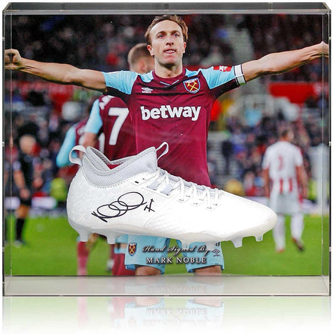 Mark Noble West Ham United Hand Signed  Football Boot Large Display AFTAL COA
