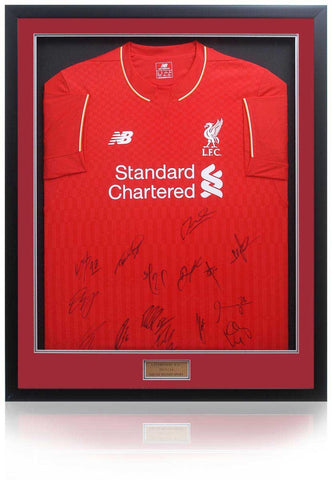 Liverpool 2015/16 Squad Hand Signed by 15 Shirt Club COA