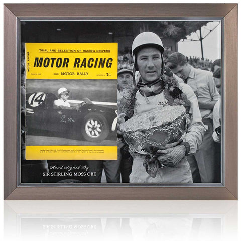 Sir Stirling Moss Formula One Legend Hand Signed 1958 Motor Racing Magazine Presentation COA