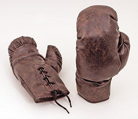 Retro Boxing Gloves 1930's era 10oz Brown PU Leather Look Gloves New Unbranded