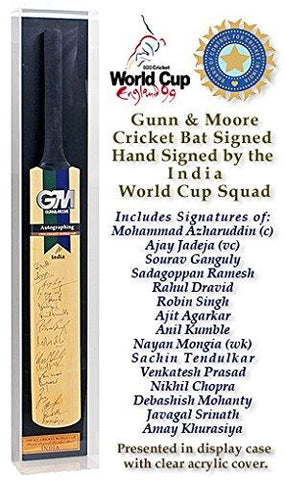 GM Cricket Bat Hand Signed by India 1999 World Cup Squad