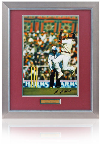 Andy Roberts Cricket Legend Hand Signed 16x12'' West Indies Photograph AFTAL COA