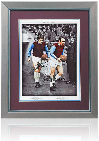 Geoff Hurst and Jimmy Greaves West Ham United Legends Hand Signed 16x12'' Photo COA