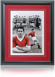 Wilf McGuiness Manchester United Legend Hand Signed 16x12" Montage AFTAL COA