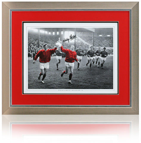 Nobby Stiles Hand Signed 16x12'' Manchester United Photo With George Best AFTAL
