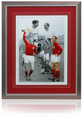 Jack Charlton hand signed 16x12'' England Football montage