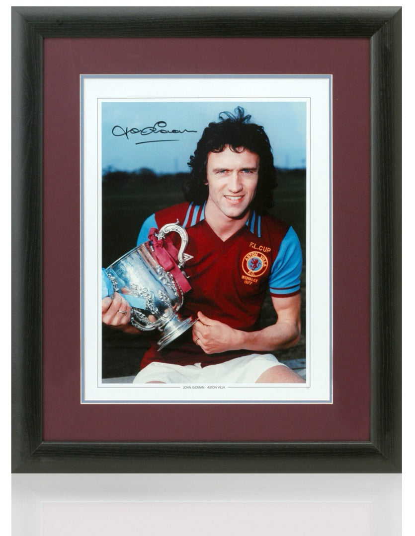 John Gidman Aston Villa Legend Hand Signed 16x12'' Photograph