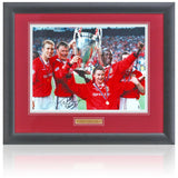 Teddy Sheringham Manchester United Hand Signed 1999 European Cup Photograph AFTAL COA