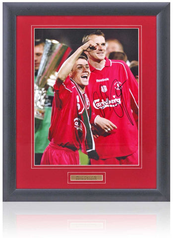 Dietmar Hamann Liverpool Hand Signed 2001 UEFA Cup 16x12'' Photograph COA