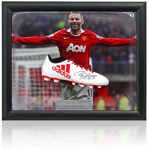 Ryan Giggs Manchester United Hand Signed Football Boot Dome Presentation COA