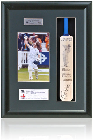 Gary Ballance England Yorkshire CCC Hand Signed Mini Cricket Bat COA