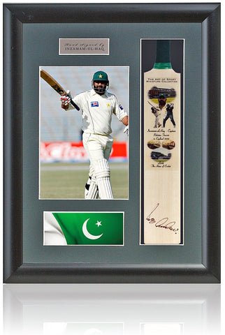 Syed Inzamam-ul-Haq Pakistan Hand Signed Mini Cricket Bat COA