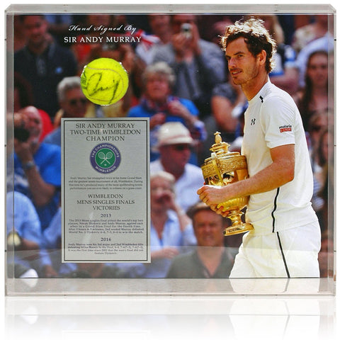 Andy Murray Tennis Legend Hand Signed Autographed Ball Wimbledon Display COA