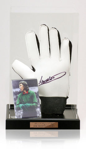 Jimmy Montgomery Hand Signed Goalkeepers Glove Sunderland Photo AFTAL COA