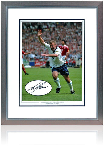 Alan Shearer England Legend Hand Signed Euro 96 16x12" Photograph AFTAL COA