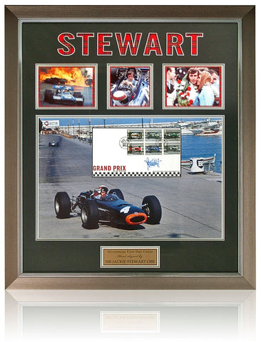 Jackie Stewart Formula 1 Racing Legend Hand Signed F1 Presentation AFTAL COA