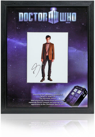 Matt Smith Doctor Who Hand Signed Presentation AFTAL COA