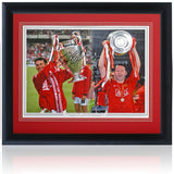 Ryan Giggs Manchester United Legend Hand Signed Champions League 16x12" Montage COA
