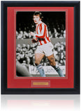Alan Hudson Stoke City Legend Hand Signed 16x12'' Photograph AFTAL COA