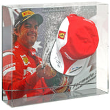 Fernando Alonso Formula 1 Racing Legend Hand Signed F1 Ferrari Cap Display COA