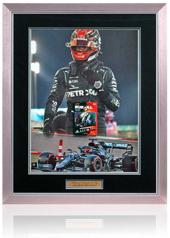 George Russell Formula 1 Racing Driver Hand Signed F1 Topps Presentation AFTAL COA