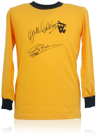 Steve Bull & McCalliog Hand Signed Wolverhampton Wanderers Wolves Shirt AFTAL COA