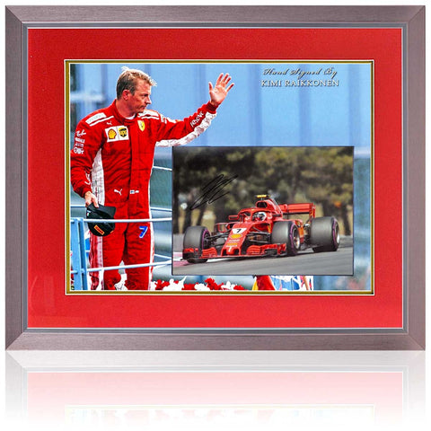 Kimi Raikkonen Formula 1 Legend Hand Signed F1 Photo Presentation AFTAL COA