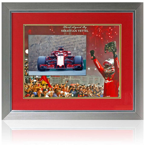 Sebastian Vettel Formula 1 Legend Hand Signed F1 Photo Presentation AFTAL COA