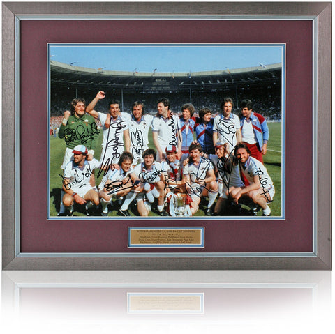 West Ham United 1980 FA Cup Winners Hand Signed by 12 Legends 16x12'' Photograph COA