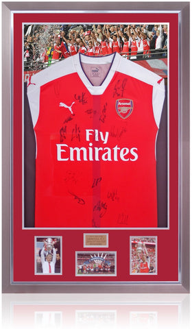 Arsenal F.C. LED FA Cup Winners 2016-17 Official Home Shirt Hand Signed By 18