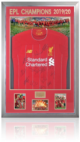 Liverpool LED Premier League Champions 2019-20 Official Home Shirt Hand Signed By 14