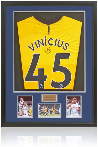 Carlos Vinicius Hand Signed Tottenham Hotspur Framed Shirt AFTAL COA