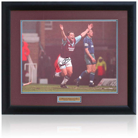 Tony Cottee West Ham United Legend Hand Signed 16x12'' Photograph AFTAL COA